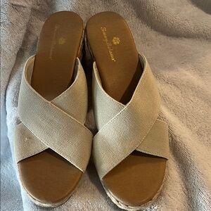 Beige Wedge Sandals